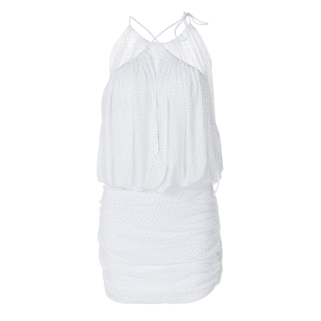 Damen Minikleid mit tiefem V-Ausschnitt und filigraner Drapierung R&B