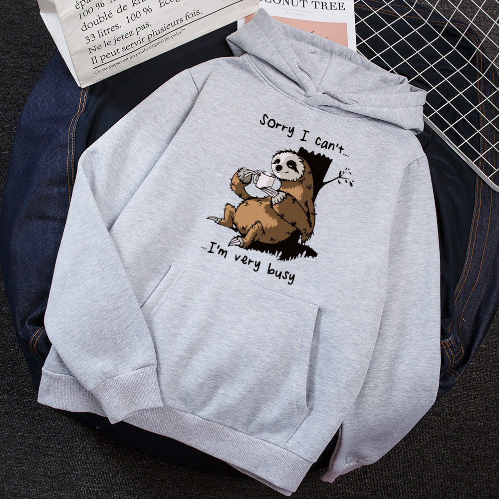 Damen Kapuzensweater mit niedlichem Tiermotiv und verspieltem Spruch