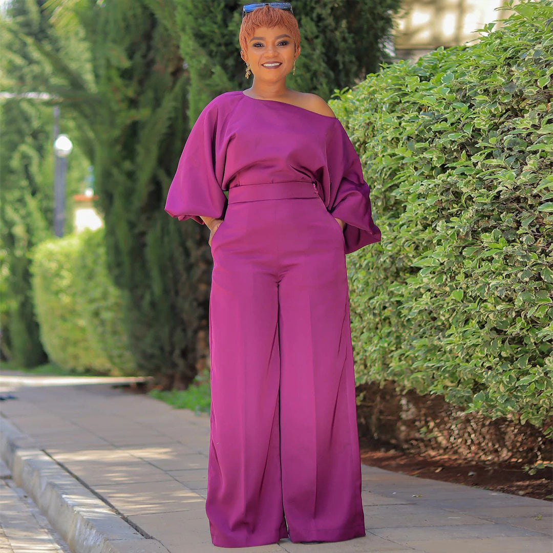 Damen Elegante Hose mit übergroßen Ärmeln und weitem Bein R&B