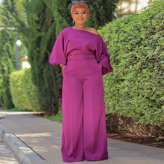 Damen Elegante Hose mit übergroßen Ärmeln und weitem Bein R&B