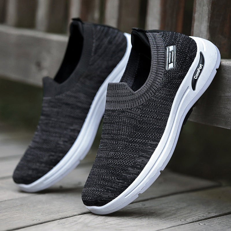 Herren nan gestrickter Slip-On-Laufschuh mit Memory-Foam-Komfortsohle R&B