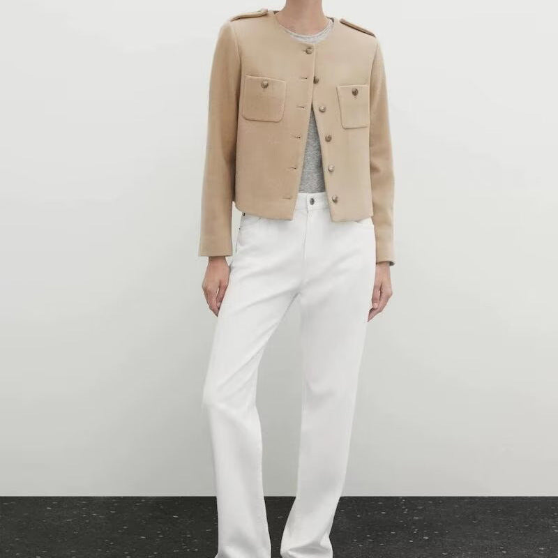 Damen Kurzjacke mit praktischen Taschen und eleganten Knopfdetails R&B