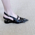 Damen Slingback-Pumps mit verstellbaren Riemen und dekorativen Schnallen R&B