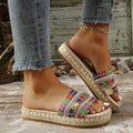 Damen Wedge-Pantoletten mit buntem Bead-Design R&B