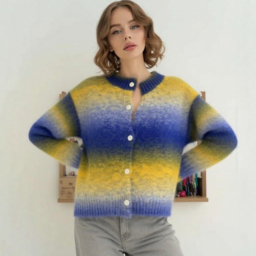 Damen Strickjacke mit knopfbarem Design und luxuriöser Maschenstruktur R&B