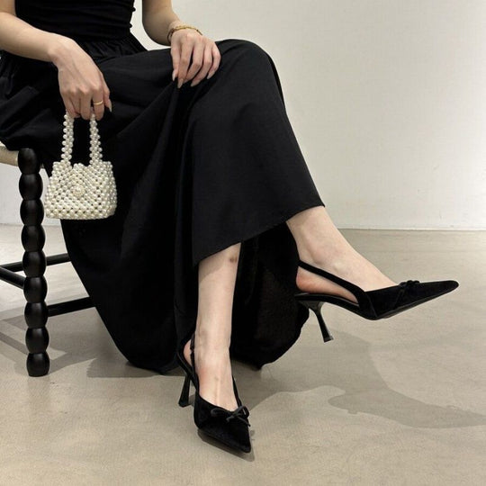 Damen Slingback Pumps mit zierlichem Schleifendetail R&B