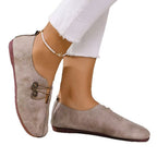 Damen Bequeme Ballerina-Schuhe mit dekorativem Knopf-Detail