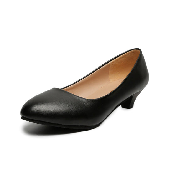 Damen nan spitz zulaufende Pumps in Hochglanz-Lackoptik mit niedrigem konischem Absatz gepolstertem Komfortfußbett und weichem Innenfutter R&B