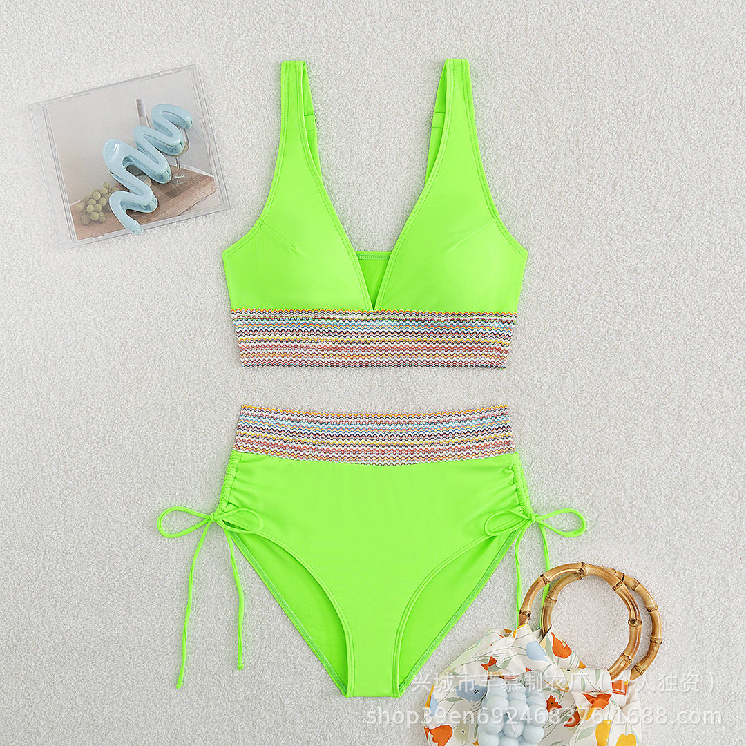 Damen Hochgeschnittener Sportbikini R&B
