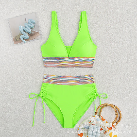 Damen Hochgeschnittener Sportbikini R&B