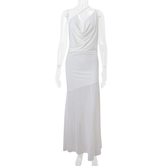 Damen Elegantes asymmetrisches Maxikleid R&B