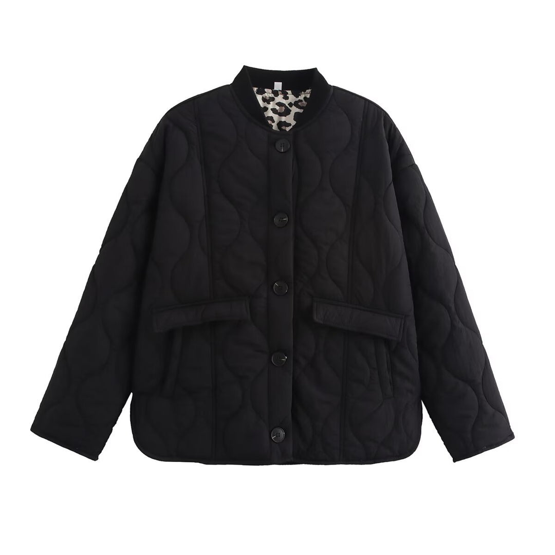 Damen gesteppte Übergangsjacke mit praktischen Taschen und elegantem Stehkragen R&B