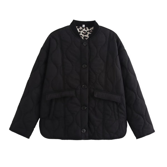 Damen gesteppte Übergangsjacke mit praktischen Taschen und elegantem Stehkragen R&B