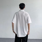 Herren lässiges Kurzarmhemd mit feinen Spitzen-Details