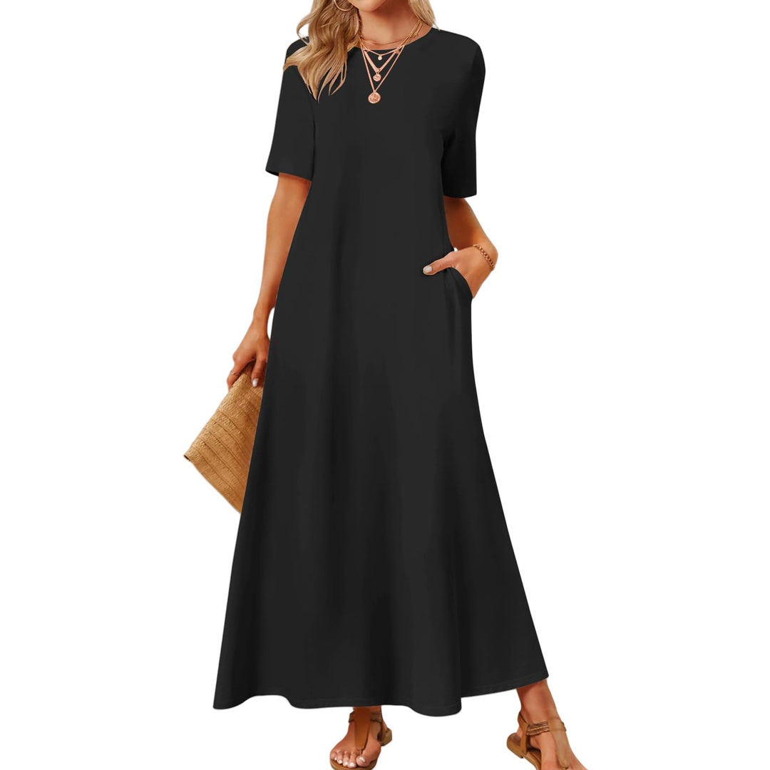 Damen Maxikleid mit lässigem Schnitt und praktischen Taschen R&B