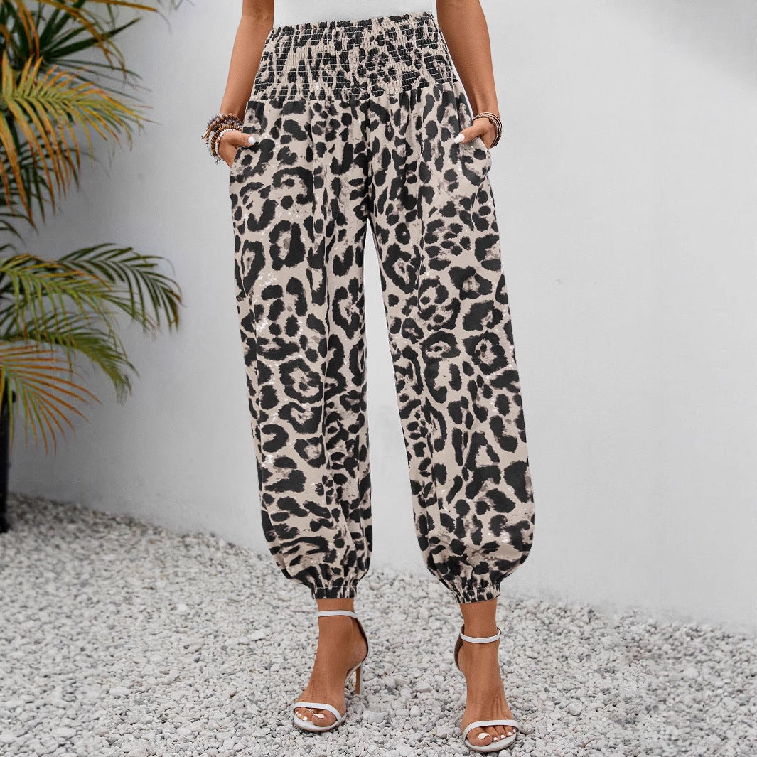 Damen weite Leopardenmuster-Hosen R&B