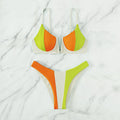 Damen Bikini-Set mit trendigem Farbblockdesign und verstellbaren Trägern