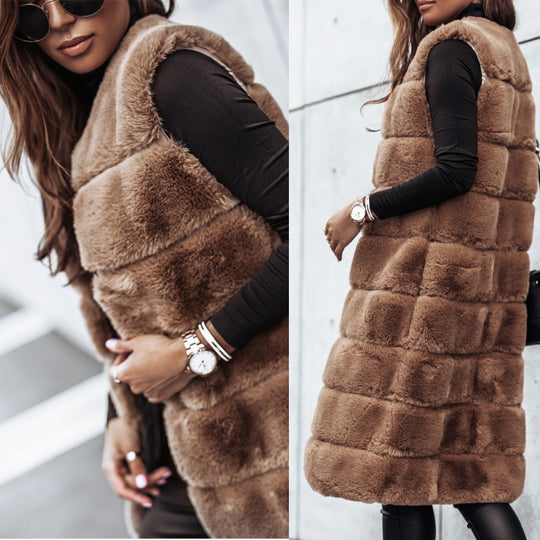 Damen Fleece-Weste mit trendigem Kragen und weichem Innenfutter R&B