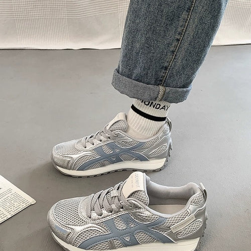 Damen Sportliche Mesh Sneakers mit atmungsaktiver Oberflächenstruktur und rutschfester Sohle R&B