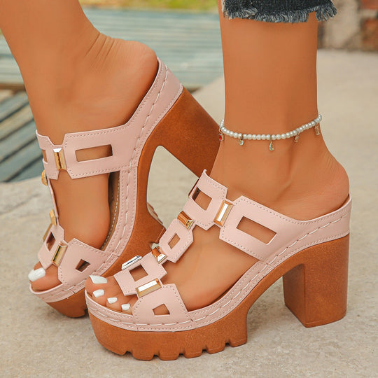 Damen Plattform-Sandalen mit trendigen Riemen und geschmackvollem Design R&B