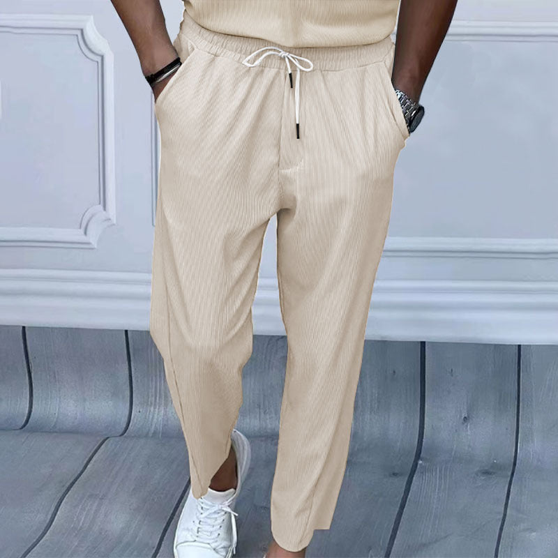 Herren lässige Freizeithose mit elastischem Bund und seitlichen Eingrifftaschen R&B