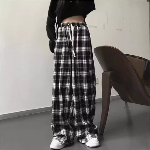 Damen Karohose mit elastischem Bund und lässigem Schnitt R&B