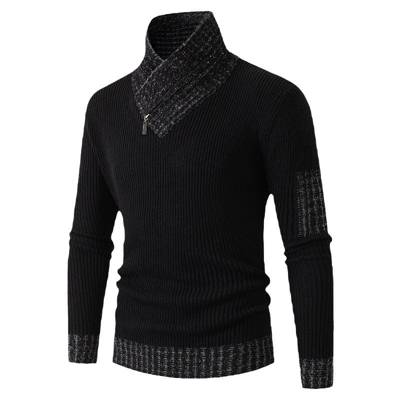Herren Pullover mit modernem asymmetrischem Kragen und strukturiertem Design R&B