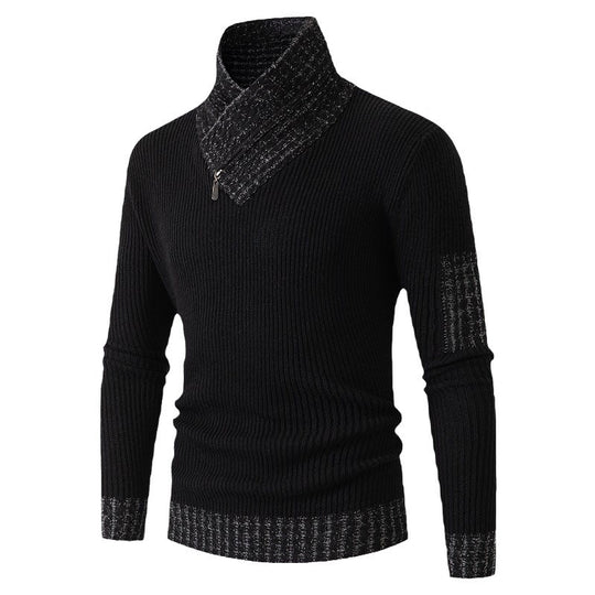 Herren Pullover mit modernem asymmetrischem Kragen und strukturiertem Design R&B