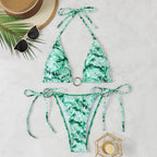 Damen Triangel-Bikini-Set mit glänzendem Ring-Detail R&B