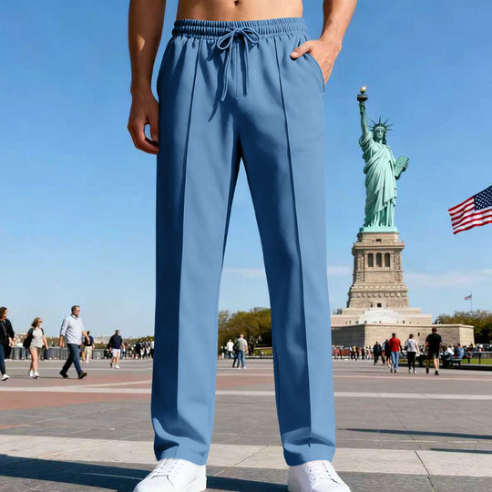 Herren nan lässig-elegante Bundfalten-Sweathose mit Bügelfalte, elastischem Tunnelzugbund und seitlichen Eingrifftaschen R&B