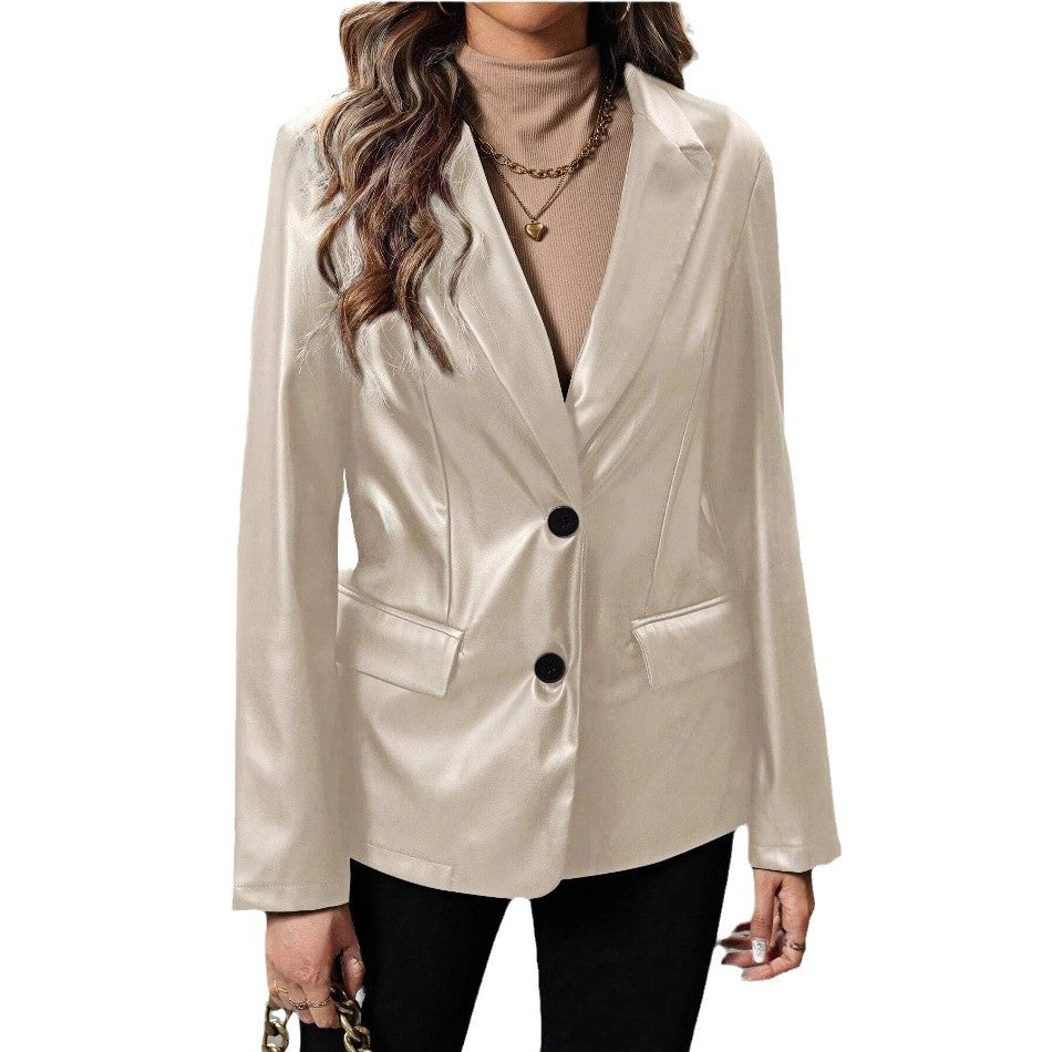 Damen elegante Satin-Blazer R&B