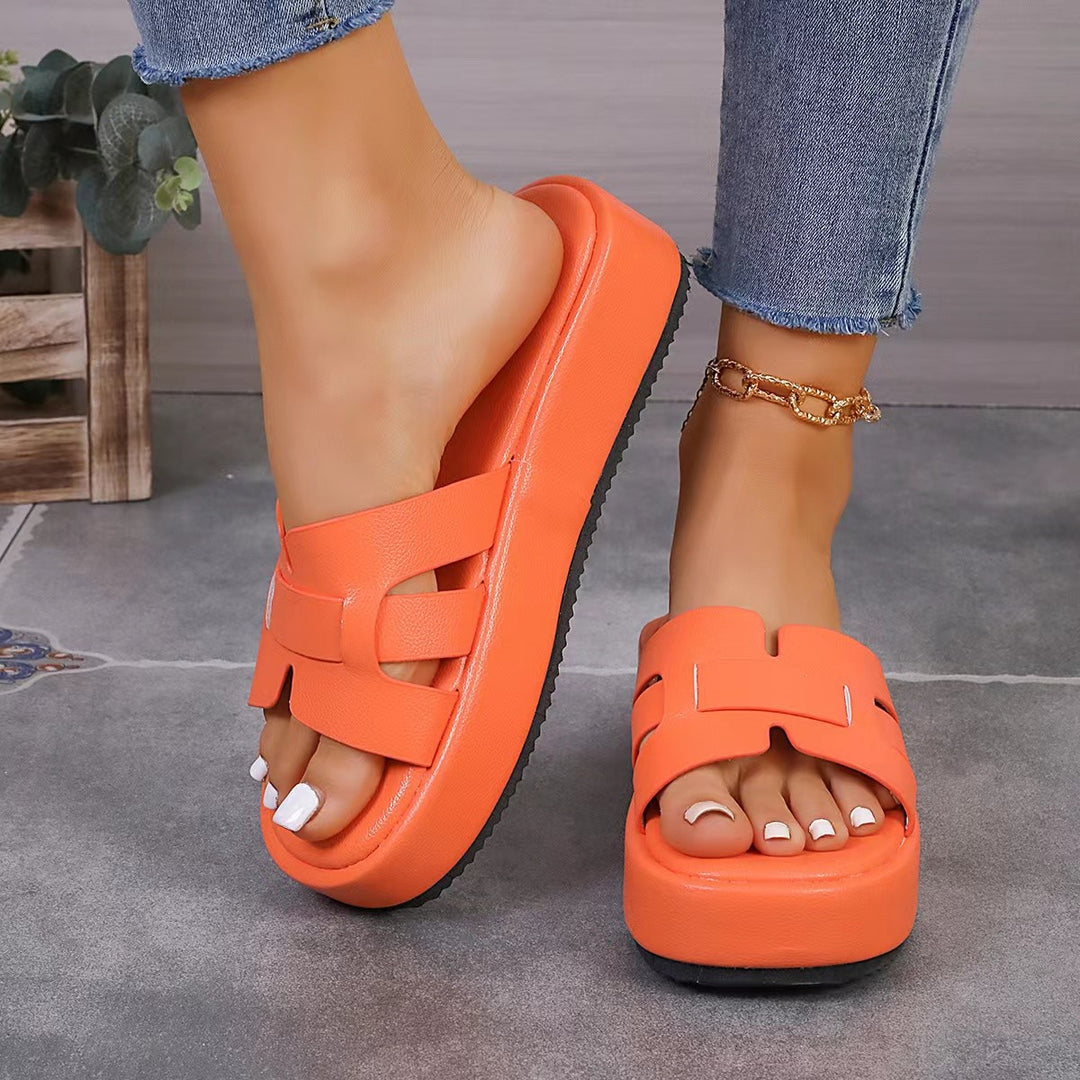 Damen Komfortable Falt-Sandalen mit breitem Riemen und ergonomischer Sohle R&B