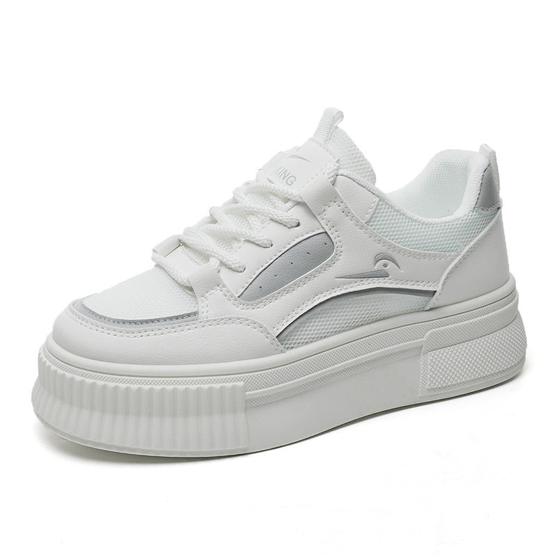 Damen modische Plateausneaker mit atmungsaktiver Oberflächenstruktur R&B
