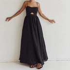Damen Maxikleid mit hohem Beinausschnitt und raffiniertem Cut-Out R&B