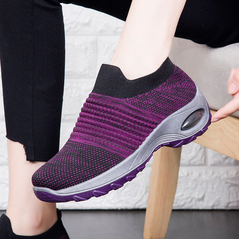 Damen Luftgepolsterte Sneakers mit elastischem Strickoberteil R&B