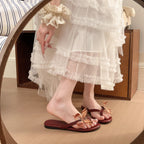 Damen elegante Mules mit floralem Design und komfortablem Absatz R&B