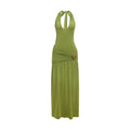 Damen Maxi-Kleid mit eleganten Raffungselementen und aufwendiger Brosche R&B
