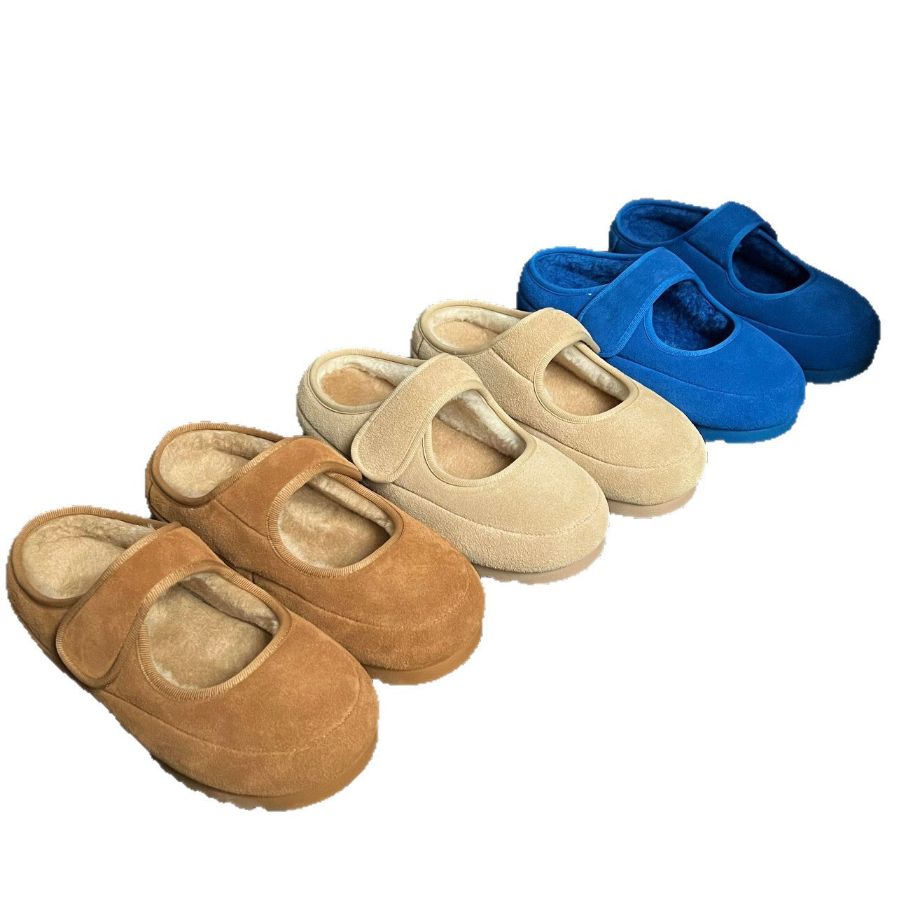 Damen Hausschuhe mit weichem Fleece-Futter und komfortablem Klettverschluss R&B
