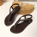 Damen Zehenstegsandalen mit geflochtenem Riemendesign und rutschfester Sohle R&B