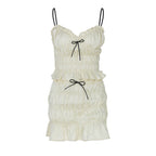 Damen Raffiniertes Mini-Kleid mit Rüschendetails und verstellbaren Trägern R&B