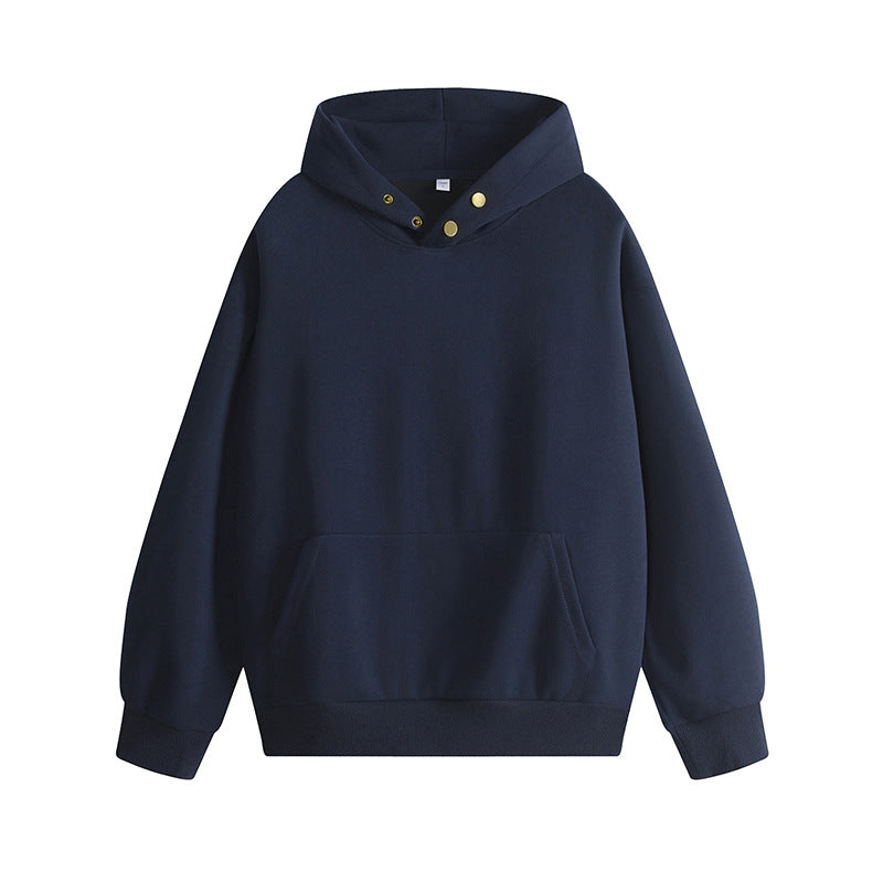 Damen Kapuzenpullover mit innovativem Schnitt und praktischen Druckknöpfen R&B