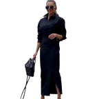 Damen Elegantes Maxikleid mit schickem Schlitz und stilvollen Details R&B