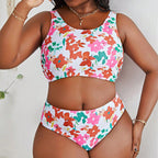 Damen Bikini-Set mit cropped Oberteil und hohem Bund R&B
