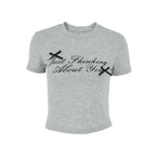 Damen cropped T-Shirt mit einzigartigem Schriftzug und lässigem Schnitt EB