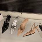 Damen elegante Slingback-Pumps mit Schleifenakzent R&B