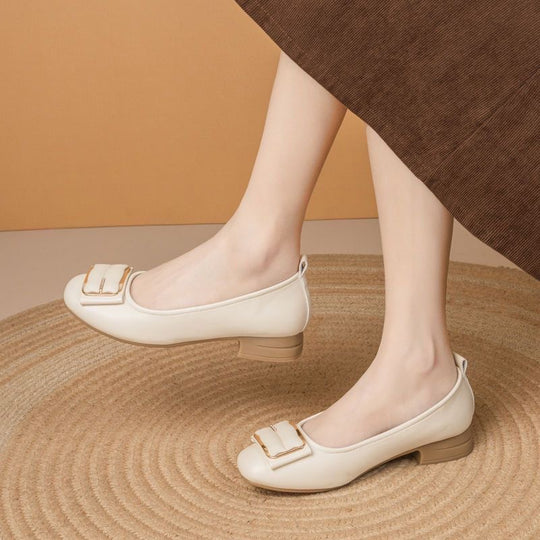 Damen elegante Ballerinas mit schickem Schnallen-Design R&B