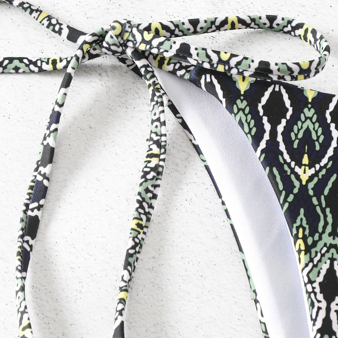 Damen Triangel-Bikini mit verspieltem Schlangenmuster R&B
