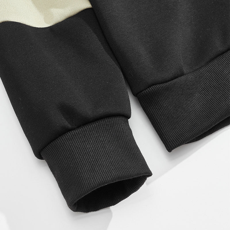 Herren sportlicher Langarm-Polo mit modernem Design und Kontrastärmel R&B