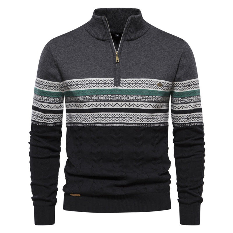 Herren modischer Pullover mit Reißverschluss und strukturiertem Design R&B