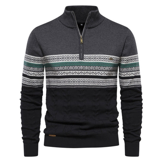 Herren modischer Pullover mit Reißverschluss und strukturiertem Design R&B